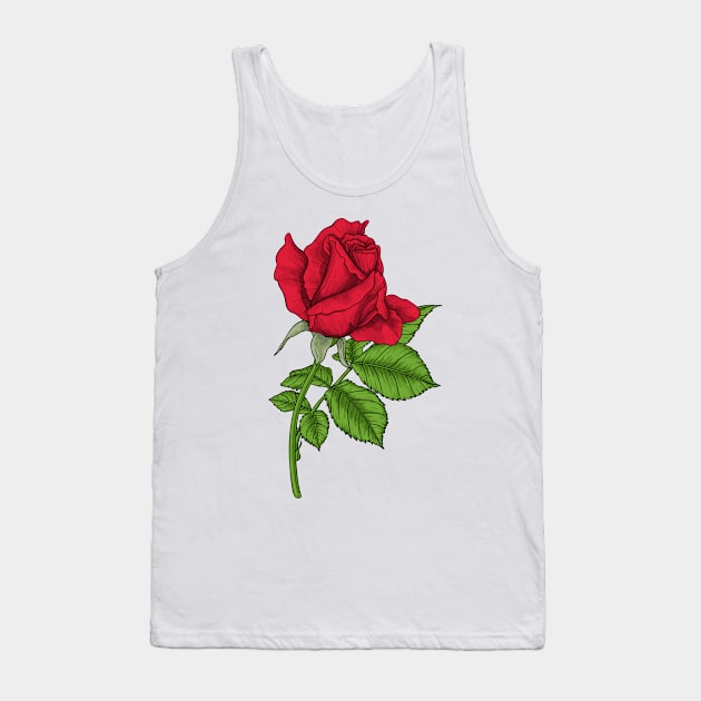 Red rose Tank Top by katerinamk